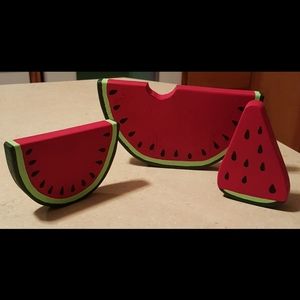 Wooden watermelon slices